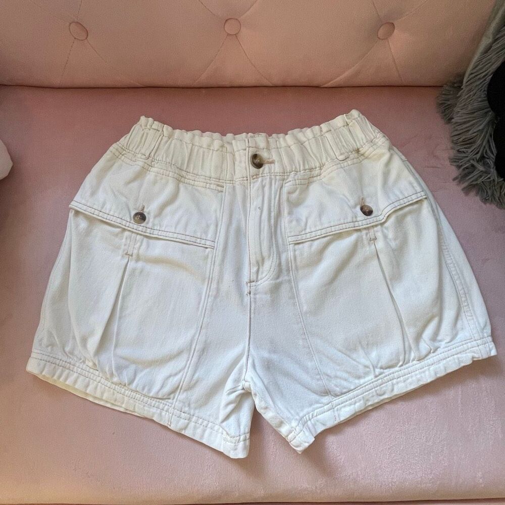We The Free Effie Denim Pocket Shorts Cream Size XS - Picture 11 of 11
